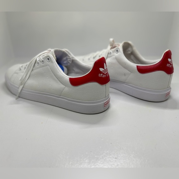 Adidas Stan Smith White and Red Sneakers size 12.5 - Picture 4 of 12